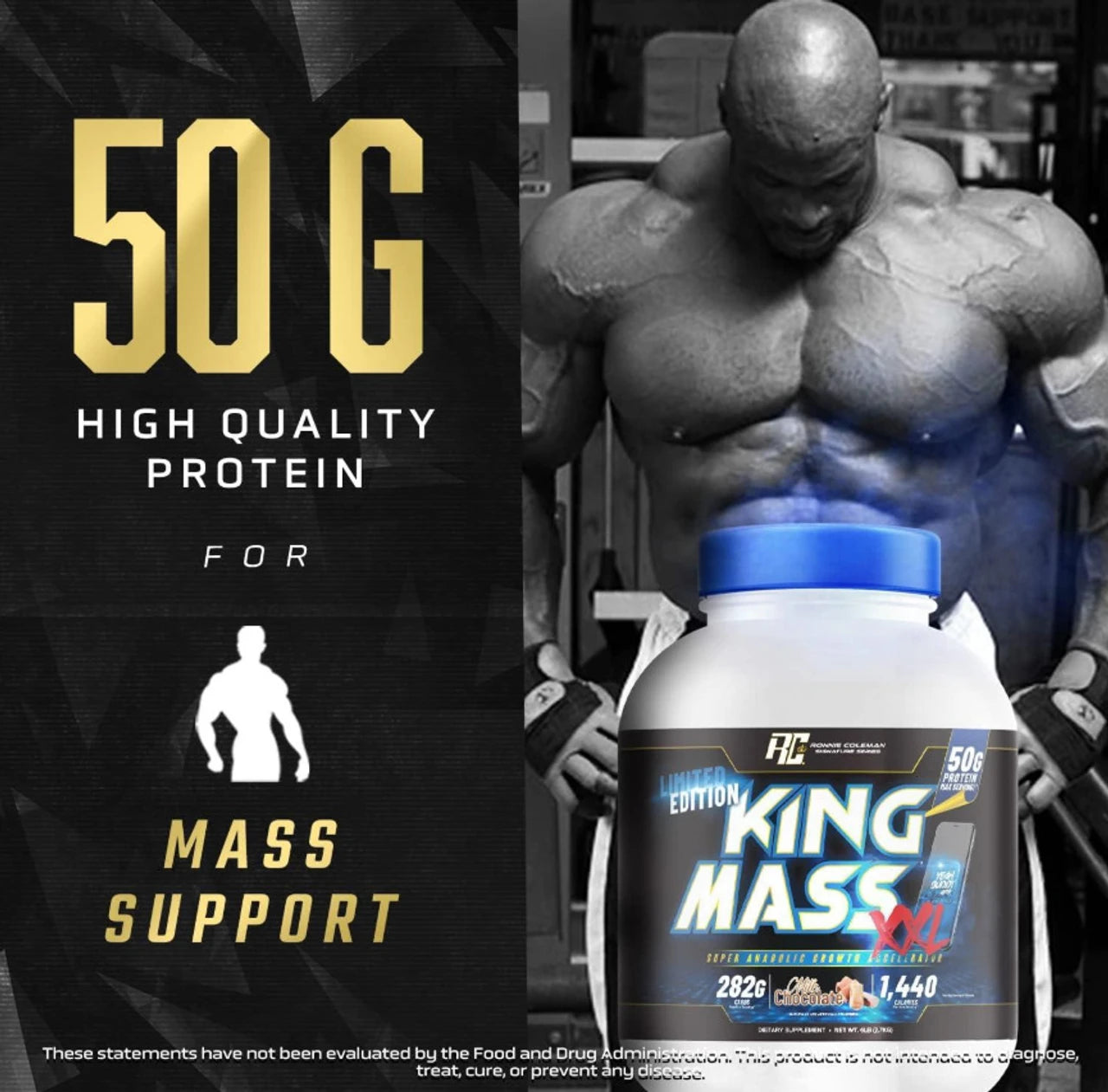RONNIE COLEMAN Signature Series King Mass 6LB Weight Gainers/Mass Gainers (2.7 kg, Vanilla Ice Cream)