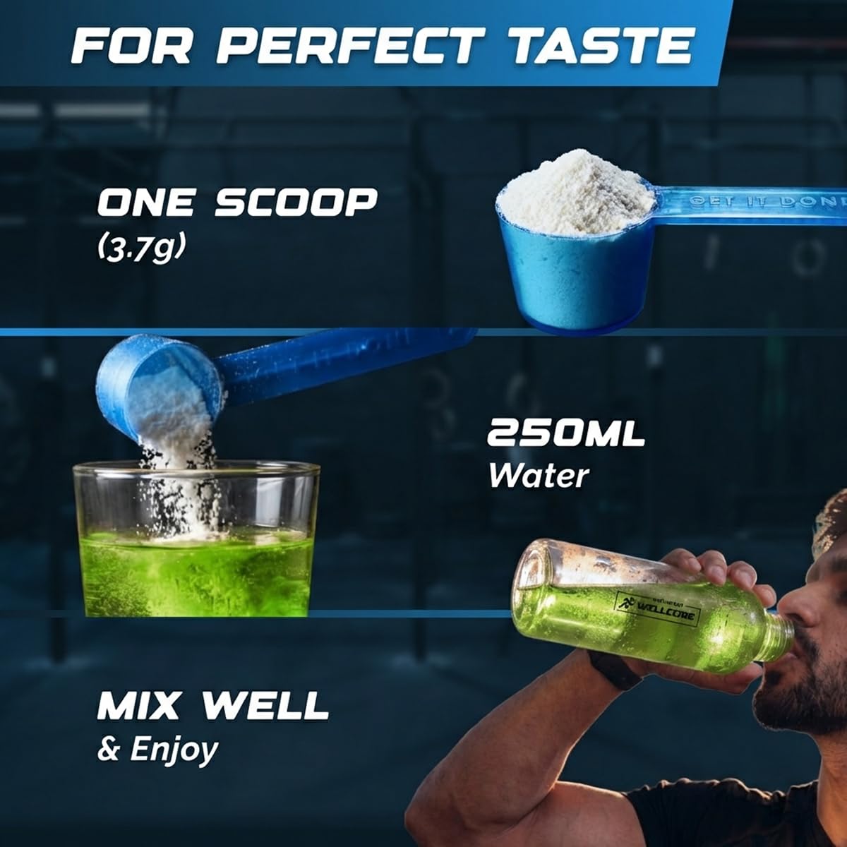 Wellcore Pure Micronised Creatine Powder (33 Servings, Kiwi Kick) For Enhanced Muscle Strength With Rapid Absorption | Creatine Monohydrate | Wellcore Creatine Flavoured - 122g