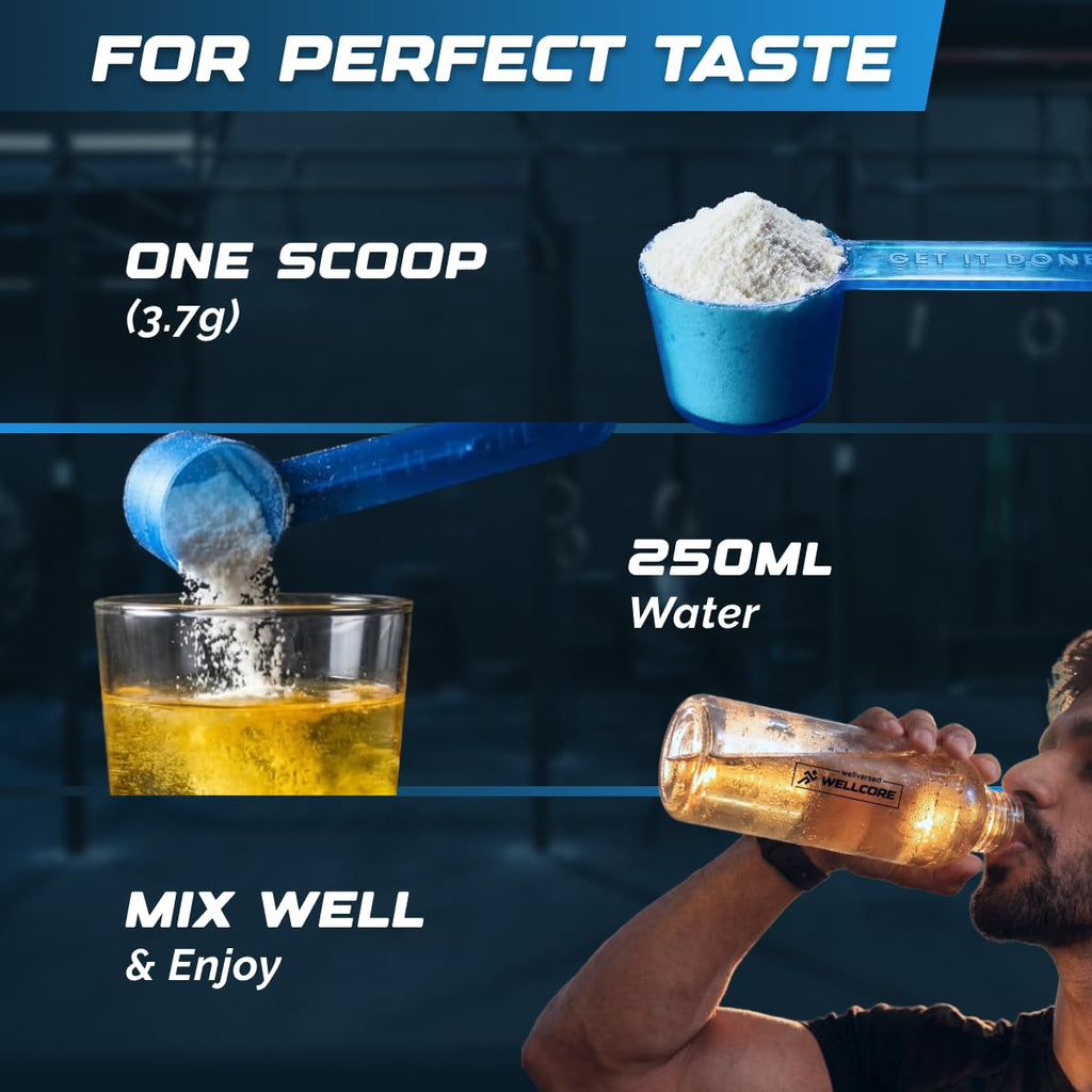 Wellcore Pure Micronised Creatine Powder (33 Servings, Tropical Tango) For Enhanced Muscle Strength With Rapid Absorption | Creatine Monohydrate | Wellcore Creatine Flavoured - 122g