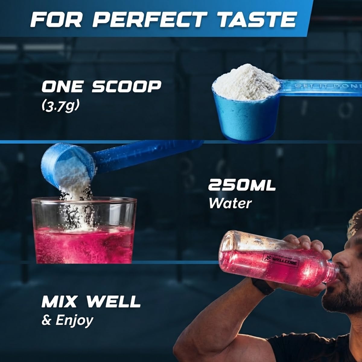 Wellcore Pure Micronised Creatine Powder (83 Servings, Fruit Fusion) For Enhanced Muscle Strength With Rapid Absorption | Creatine Monohydrate | Wellcore Creatine - 307g