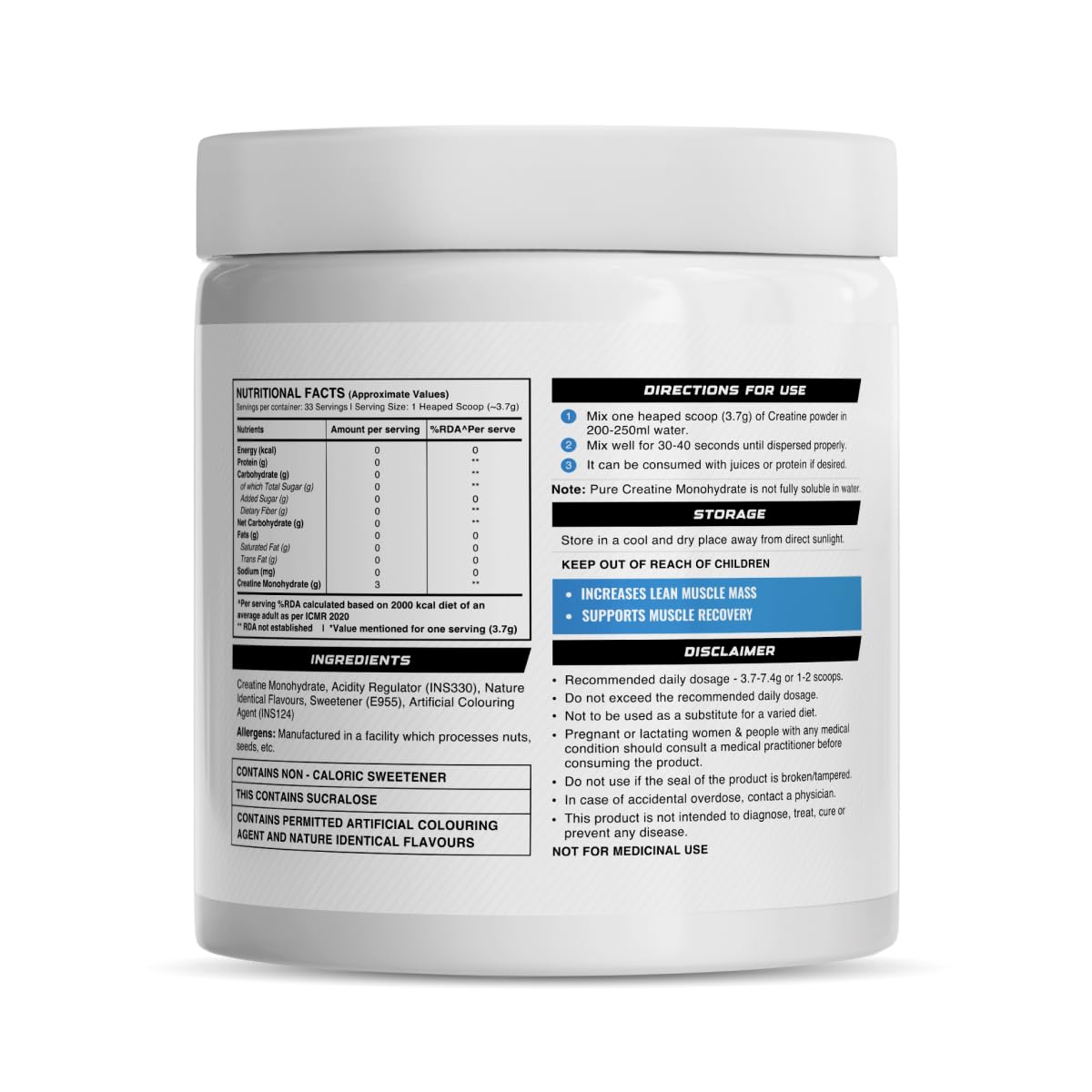 Wellcore Pure Micronised Creatine Powder (83 Servings, Fruit Fusion) For Enhanced Muscle Strength With Rapid Absorption | Creatine Monohydrate | Wellcore Creatine - 307g
